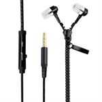 Zip Headphones with mic. - Black